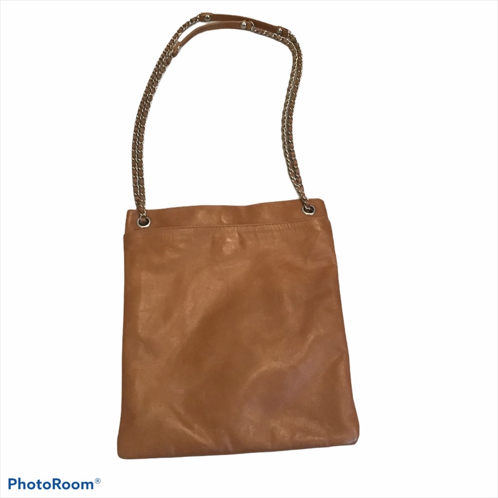 HOBO Caramel Leather Shoulder Bag with Chain Strap